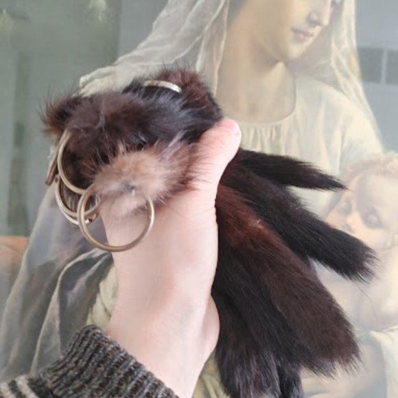 Real mink tail fur keychain - Picture 2 of 2